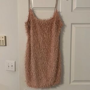 Misguided brand fun three dimensional pink sleeveless dress.